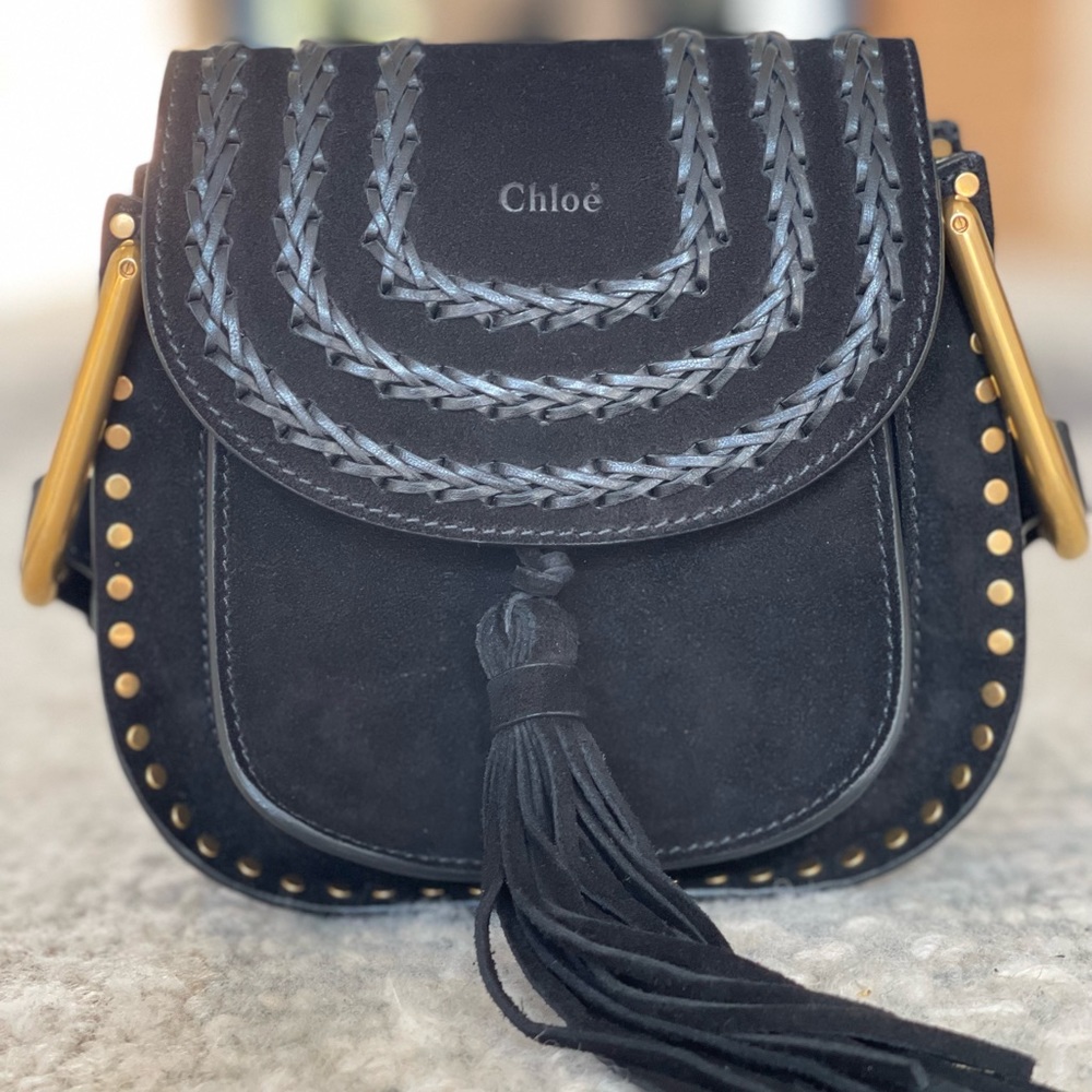 NWT Chloe Mini Hudson bag black suede w/ tassel